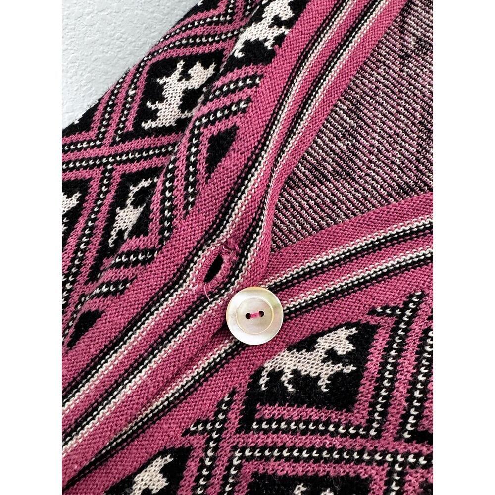 Antony Glasgow Scottie Pattern Button Down VNeck  Knit Cardigan Womens Vintage - Picture 7 of 10